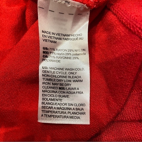 NWT Chico’s Size 3 (XL) Sweater Cardigan Long Red Open Front (flaw) - Picture 10 of 12